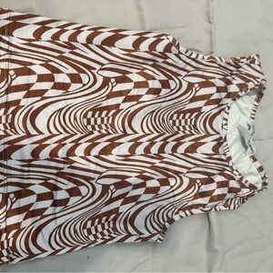 Cotton Emporium Brown and White Patterned Top